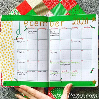 December Bullet Journal Setup Monthly Log
