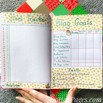 December Bullet Journal Setup Blog Goals